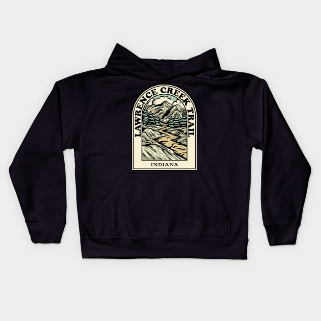 Lawrence Creek Trail Indiana hiking backpacking trail Kids Hoodie by HalpinDesign